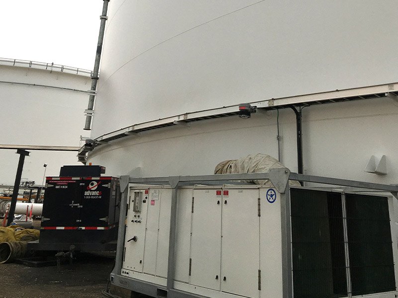 tank coating projects completed using industrial heater from cahill rentals