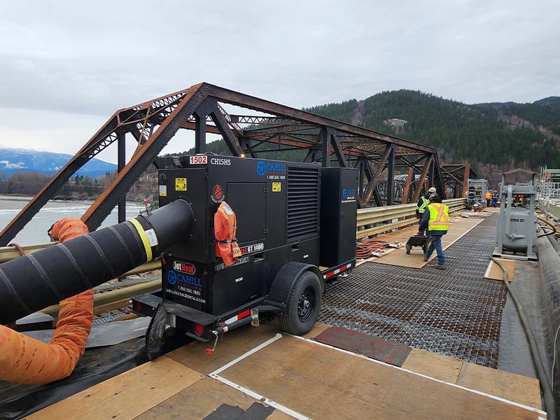 A rental unit set up on a bridge